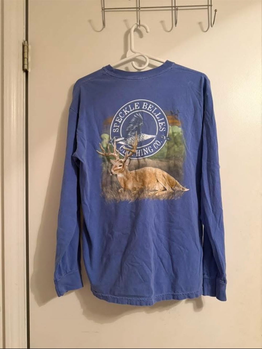 Speckle Bellies Blue Long Sleeve Graphic Tee